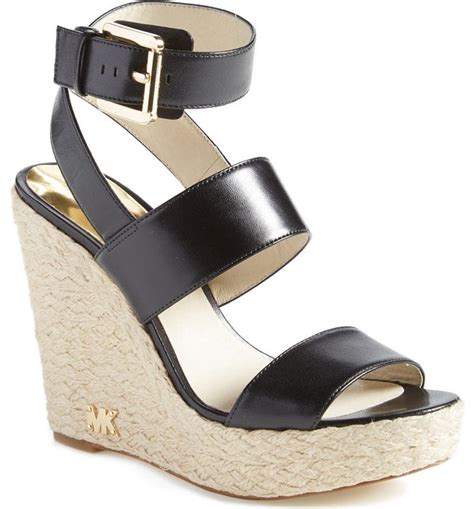 michael michael kors carolyn espadrille wedge sandal women|Michael Kors suede wedge sandals.